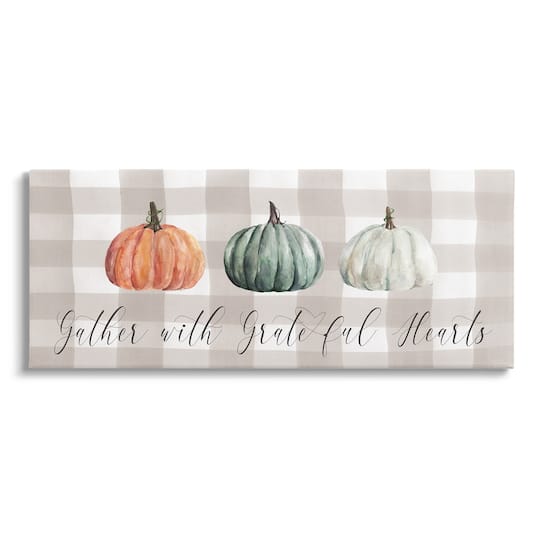 Stupell Industries Tartan Gather Fall Phrase Canvas Wall Art